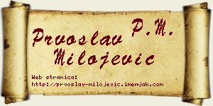 Prvoslav Milojević vizit kartica